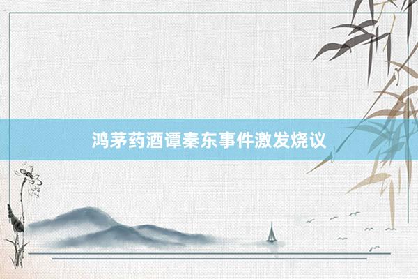 鸿茅药酒谭秦东事件激发烧议